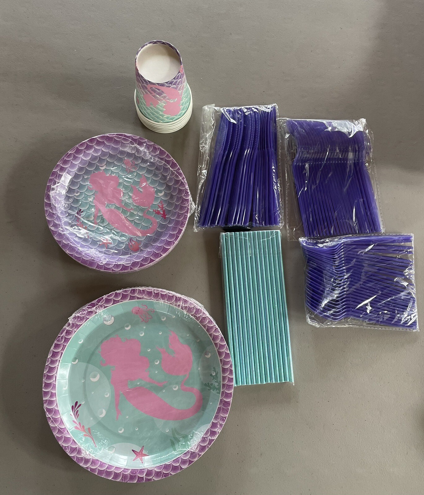 Pink Mermaid Party Plates & Napkin Set Mermaids Any Occasion eBay