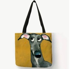 Tote Bag Cute Dog Print Large Capacity Shoulder Bag 16 x 16"