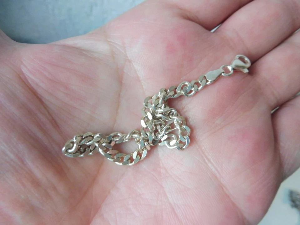 Bel Bracciale In Argento, Bracciale A Maglia, 925 ARGENTO - Immagine 3 di 3