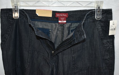 Jean Merona Capri Azul Talla 12 Mujer Nuevo Carga - Imagen 4 de 5