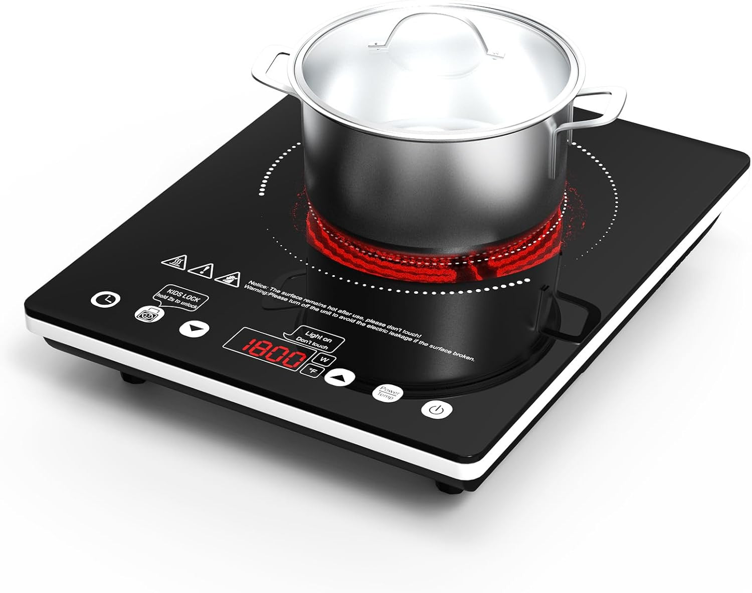 Electric Cooktop 12 Inch,Single Burner Plug in Portable 110V Electric Cooktop, C