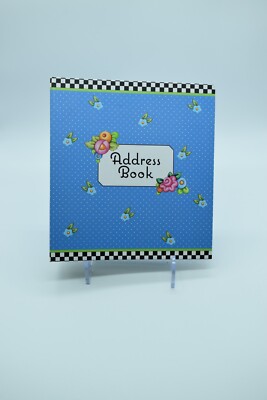 Mary Engelbreit Studio 18 Address Book Blue Polka Dots Floral Print New