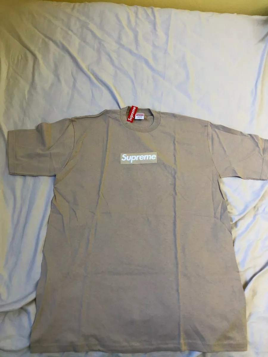 authentic supreme red on white box logo tee shirt size xl rare 2003