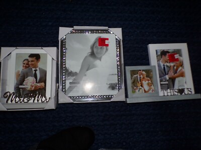 Malden Wedding Couple Picture Frame Lot of 5 This is Us Bling Mirrored