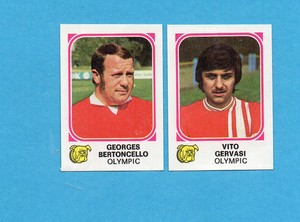 BELGIO-FOOTBALL 77-PANINI-Figurina n.434- BERTONCELLO+GERVASI -OLYMPIC-Rec