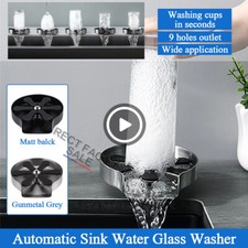 Automatic Glass Rinser Kitchen Sink Bottle Washer Cup Cleaner Cafe Bar Pitcher