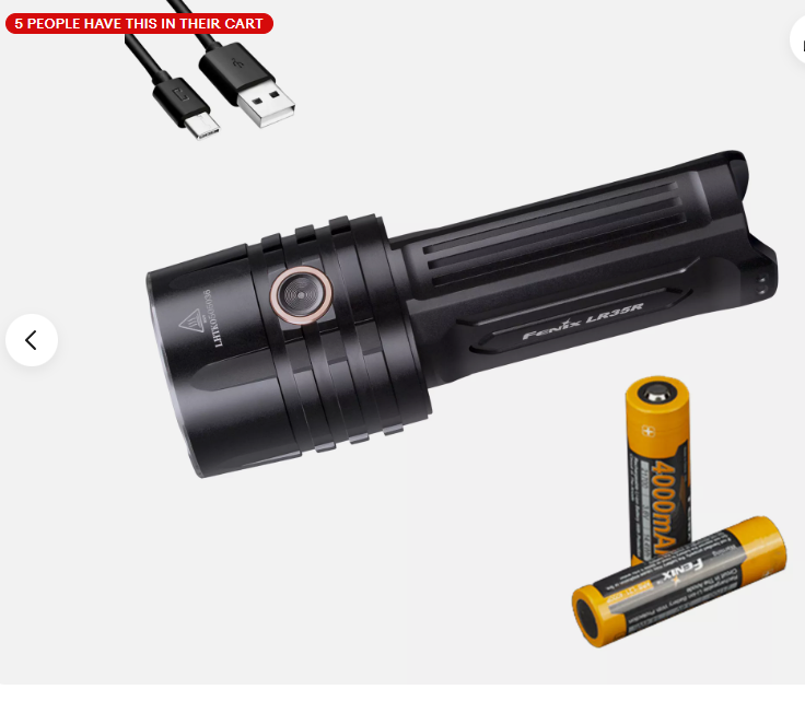 Fenix LR35R 10000 Lumens Long Throw Rechargeable LED Flashlight