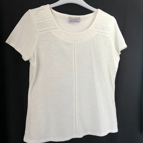 M&S Per Una - Ivory White T-Shirt Top. Size 10