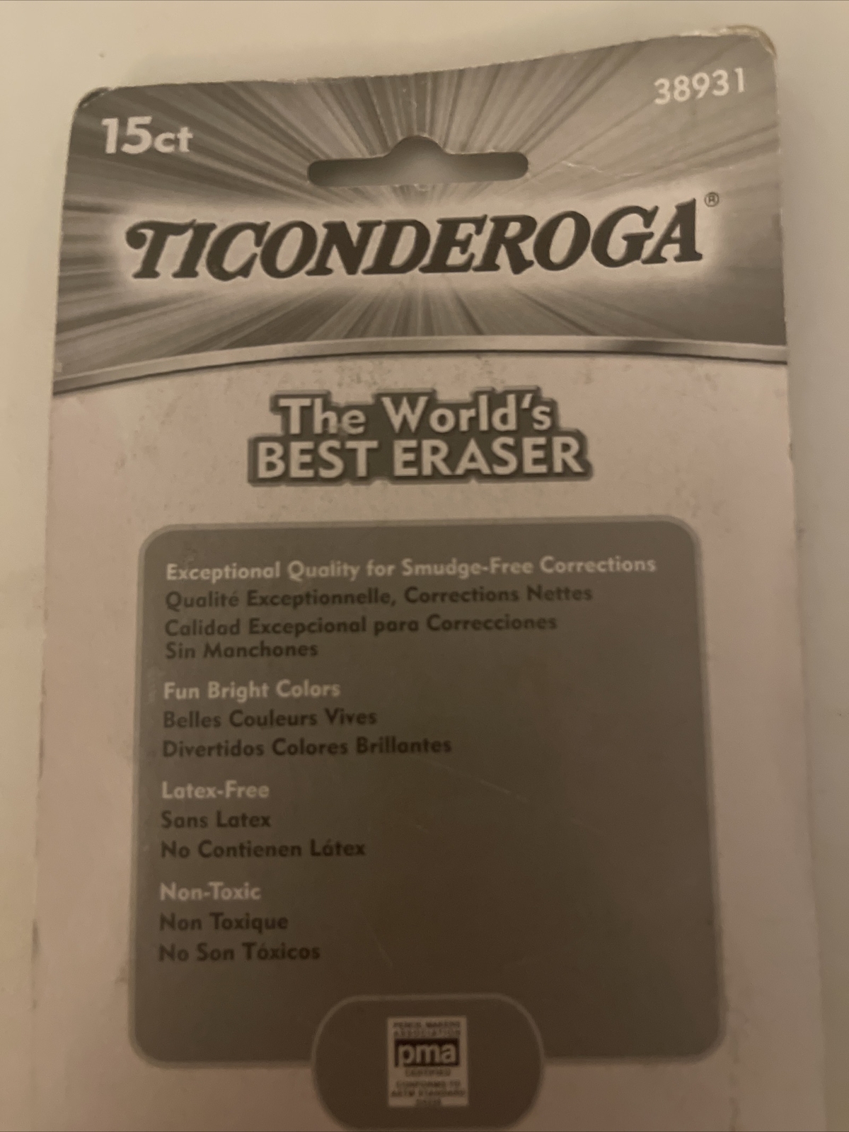 Ticonderoga Eraser MultiPack, Handheld & Pencil Top Erasers, Neon