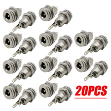 20Pc DC Power Supply Jack Plug Socket Female Panel Mount Connector 5.5mm x 2.1mm