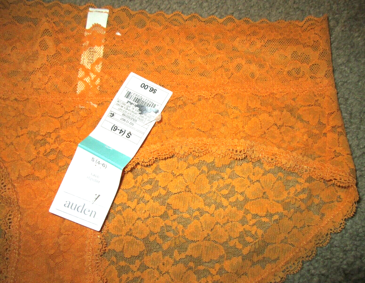 Auden Ladies LACE hipster panty-S/4-6-NWT-1 item-gold-w/ cotton