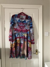 Women’s  S Midi Long Sleeve Pink Floral Prom Dress Size 8