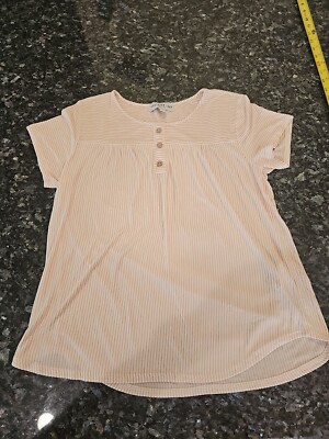 Southern Lady Petite Pink And White Striped Blouse, FREE SHIPPING! 