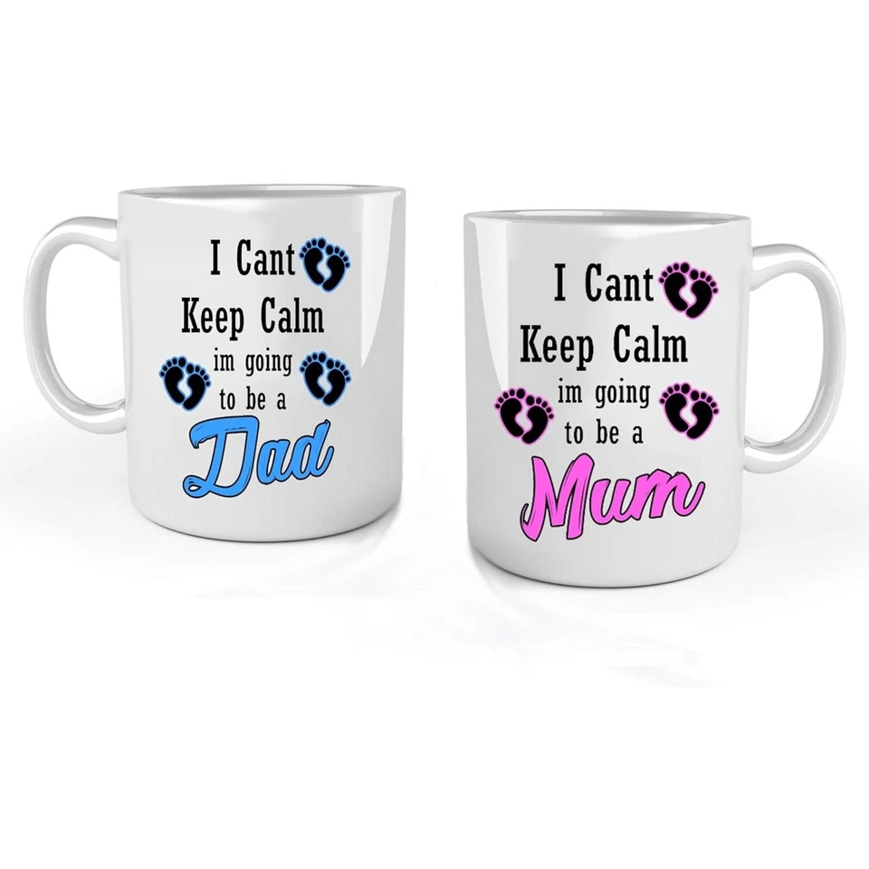 ITRONIK I Cant Keep Calm im Going to be a Mum-Dad Mug Set 11 Oz Two Mug Coffee Cups
