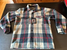 Filson Mackinaw Wool Jac Shirt, CreamMultP, Medium, NWT, Factory 2nd, #20292528