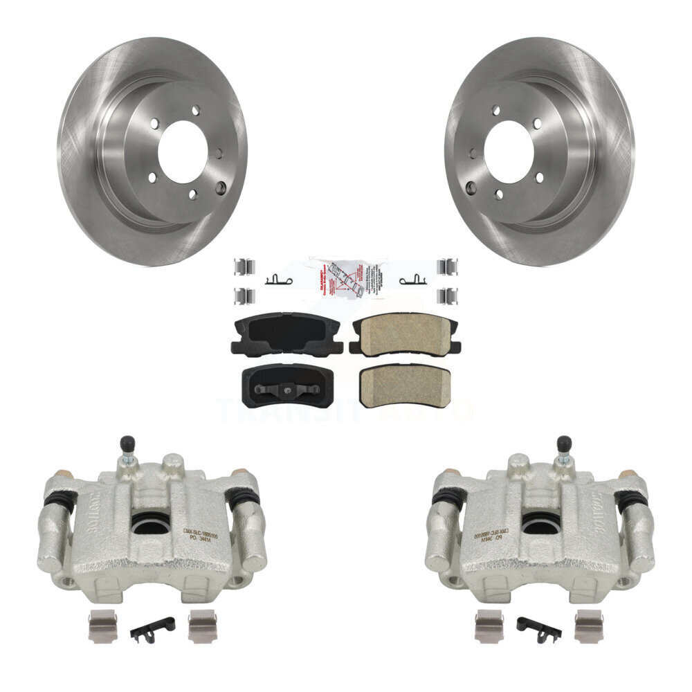 Jeep Mitsubishi Patriot Lancer RVR Rear Brake Caliper Rotors Ceramic Pad Kit
