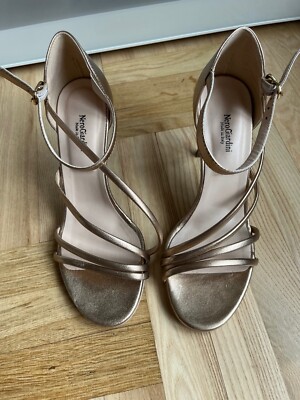 Nero Giardini women's high heel shoes straps made in Italy bronze sz EU38  US7 | eBay
