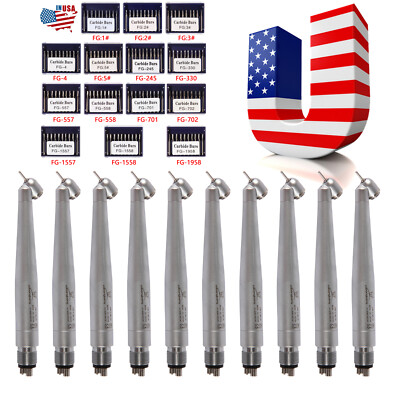 NSK Style Dental 45 Degree Lab Handpiece High Speed / FG Burs Carbide Steel