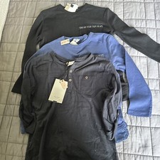 3 Brand New Zara Kid 6 Long Sleeve shirt lot of 3 black blue