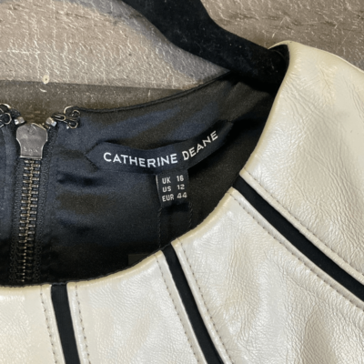 Catherine Deane Women's Size 12 Dress Black Ivory Faux Leather Bodycon Paneled | eBay Catherine Deane Women's Size 12 Dress Black Ivory Faux Leather Bodycon Paneled | eBay