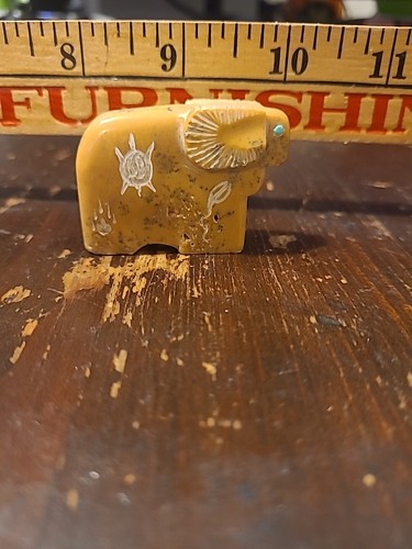 Vintage Zuni Fetish Carved Stone Ram By Ulysses Mackey, Unsigned By Artist