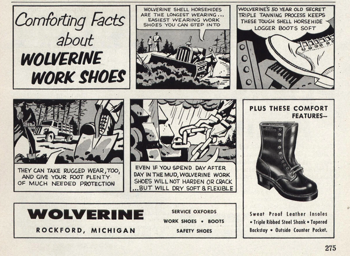1960 Wolverine Work Shoes Comforting Facts Vintage Print Ad eBay