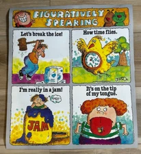 Vintage Scholastic magazine cartoon Poster FIGURATIVELY SPEAKING Jared Lee