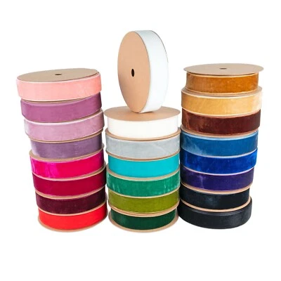 SUPER RIBBONS Velvet Ribbon Widths 9mm 16mm 22mm 38mm Sold by the Metre