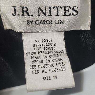 J.R. Nites by Carol Lin. EUC. Stunning Jacket in Purple & Black