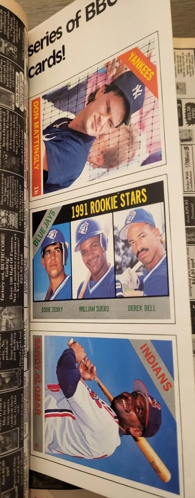 1985-1993 BASEBALL CARDS MAGAZINE LOT 27 ISSUES Babe Ruth Mattingly Rookie