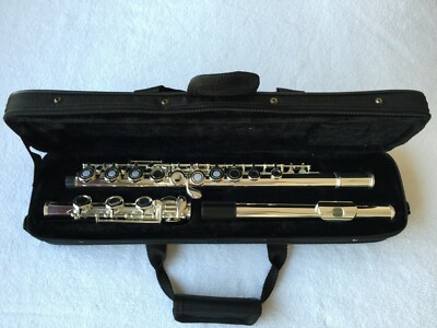 Professional 17 Open Hole Silver Plated Flute E Key B Foot