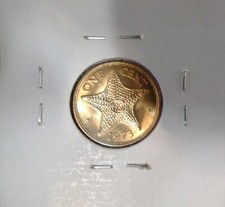 HIGH GRADE UNC/BU 1973 BAHAMAS ISLANDS STARFISH ONE CENT COIN PULLED FROM ROLL