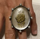 Vintage Pearls & Topaz Rose Cocktail Ring Sz 6 - DESIGNER 925 Silver