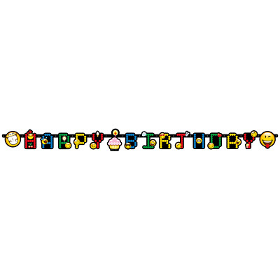 Emoticons Emoji Girlande Happy Birthday Letter Banner Smiley Geburtstag Deko