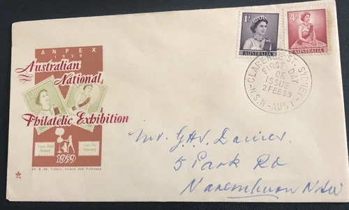 Australia FDC Royal 1959 ANPEX Australian National Philatelic Exhibition