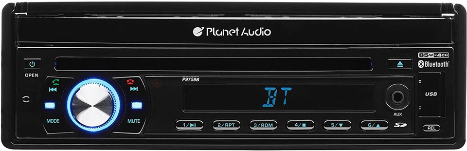 Planet Audio P9759B 7" Motorized Touchscreen Single DIN B/T DVD/MP3 Car Monitor  - Image 3 of 4