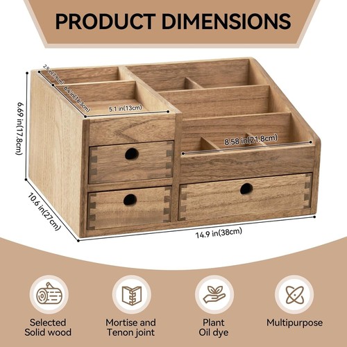 KIRIGEN Makeup Organizer Storage Drawers Wooden Cosmetic Organisers - Picture 7 of 9