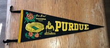 College Football Pennant Purdue Boilermakers Vintage Rose Bowl 1967 California