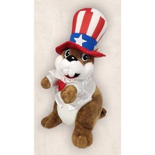 BUC-EE'S PLUSH BEAVER UNCLE SAM FOURTH of JULY 4th USA PATRIOTIC STUFFED ANIMAL