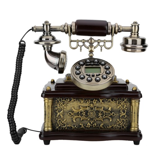 Lf‑1200D Resin Imitated Wood Vintage Telephone Retro Antique Landline Phone BUU - Zdjęcie 8 z 12