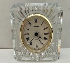 Vintage STAIGER Mantel Clock Quartz Lead Crystal 4.5” West Germany