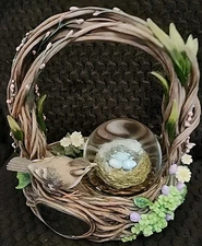 Things Remembered Musical Snow Globe Basket  Easter Ceramic Engravable Heavy 