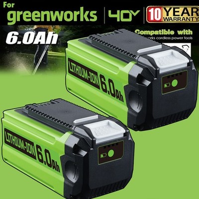 2x 40V 6000mAh 29472 29462 29252 G-MAX Li-Ionen-Akku für Greenworks
