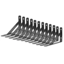 Heavy Duty Shelf Brackets 12 Packs L Corner Brace Black 4 X 6 Inch 90 Degree ...
