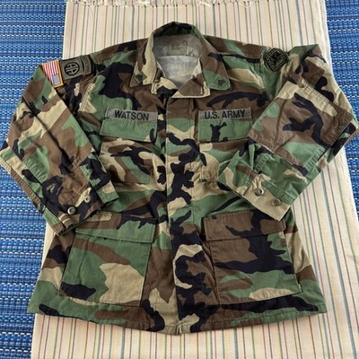 Vintage U.S. Army Jacket Mens Medium Woodland Camo BDU Combat 82nd