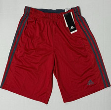 Adidas Climalite Shorts Men  s Small Red Gray 3-Stripes Athletic Training NWT