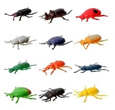 12pcs Beetle Insect Animal Figure Toy PVC Doll Small Figurine Birthday Gifts