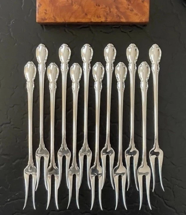 Raro juego de 12 tenedores de oliva encurtidos de plata esterlina Legato American 5,75” c1962 Foto 2 de 4