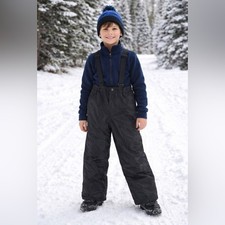 Iceburg Outerwear Youth Snow Pants Ski Bibs Size M 7 8 Black Insulated Lined