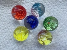 1 x 6 pk of Handmade flower marbles 16 mm "Daisy" or "Hollyhock"